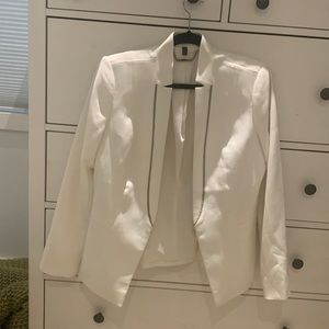 White House black market white blazer with silver detail